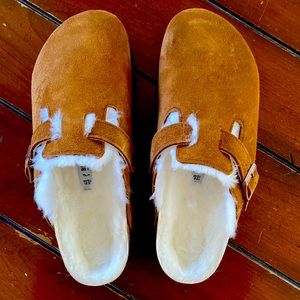 Birkenstock Boston Shearling, size 40, in Mink